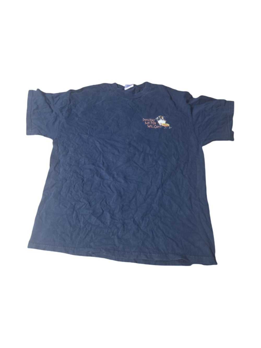 Men's Tennessee River Black Skeleton Fishing Graphic Tee XL #947